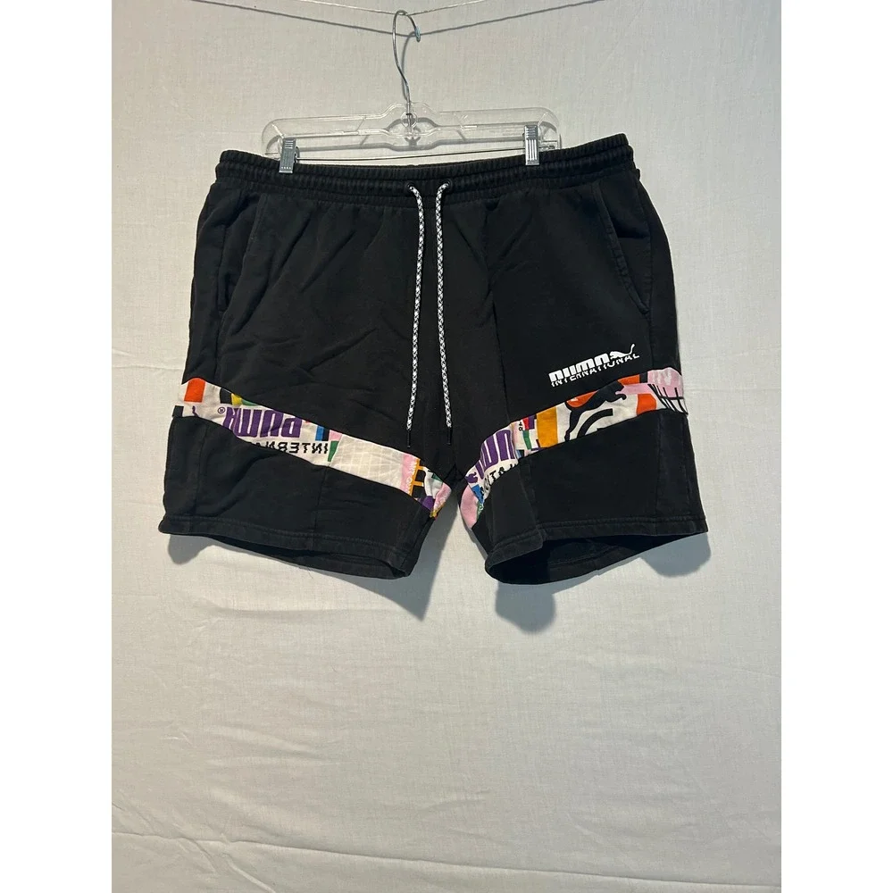Puma International Mens Black Graphic Sweat Shorts XXL 531396-01
